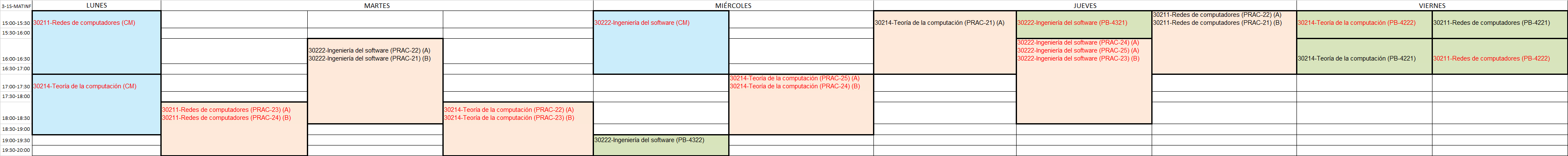 Tercer curso, primer semestre de MATINF (comenzó a impartirse el curso 2021/2022)