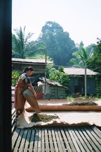 Sarawak, Borneo (Longhouse N Sut, secando pimienta)